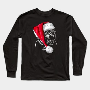 Funny Pug Santa Christmas dog mom Long Sleeve T-Shirt